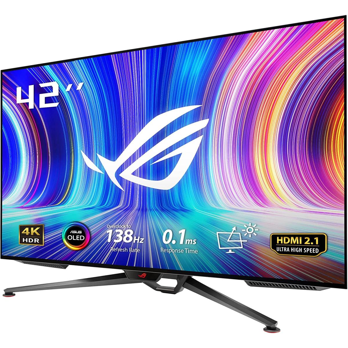 Asus Rog Swift Pg42uq 42” 4k Oled 138hz 0.1ms Hdmi 2.1 True 10 Bit Dci P3 98% G Sync Compatible Console Ready & Remote Control
