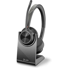 Poly Voyager 4320 Usb A Wireless Headset Passive Noise Cancellation Up To 24 Hours Talk Time (teams Certified) For Pc/mac/mobile W/ Bt700 Adapter & Charging Stand
