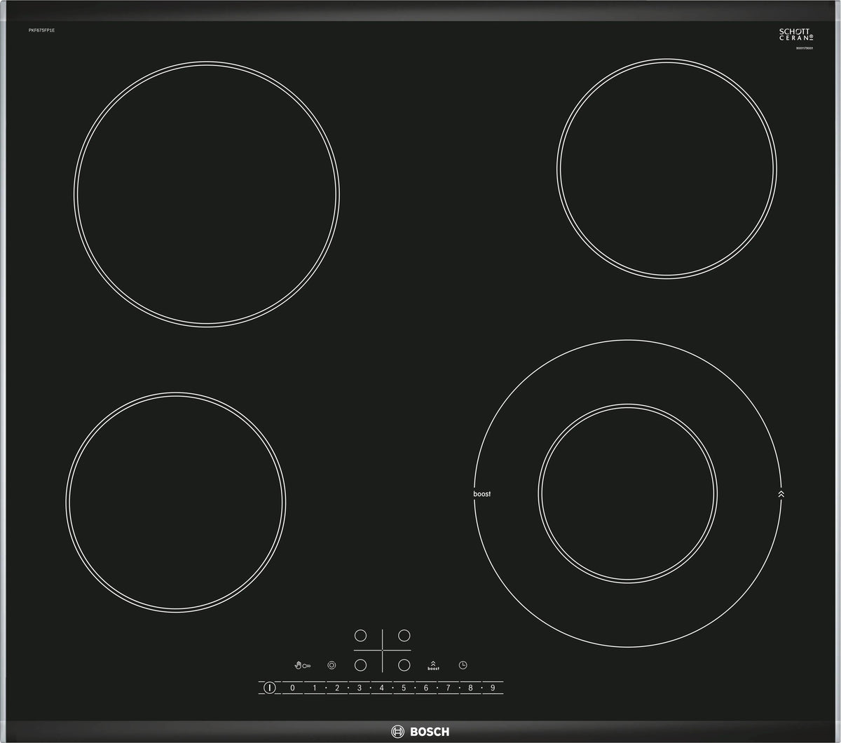 Bosch Built in Electric Ceramic Hob, Series 6, 60Cm, Black - PKF675FP2E