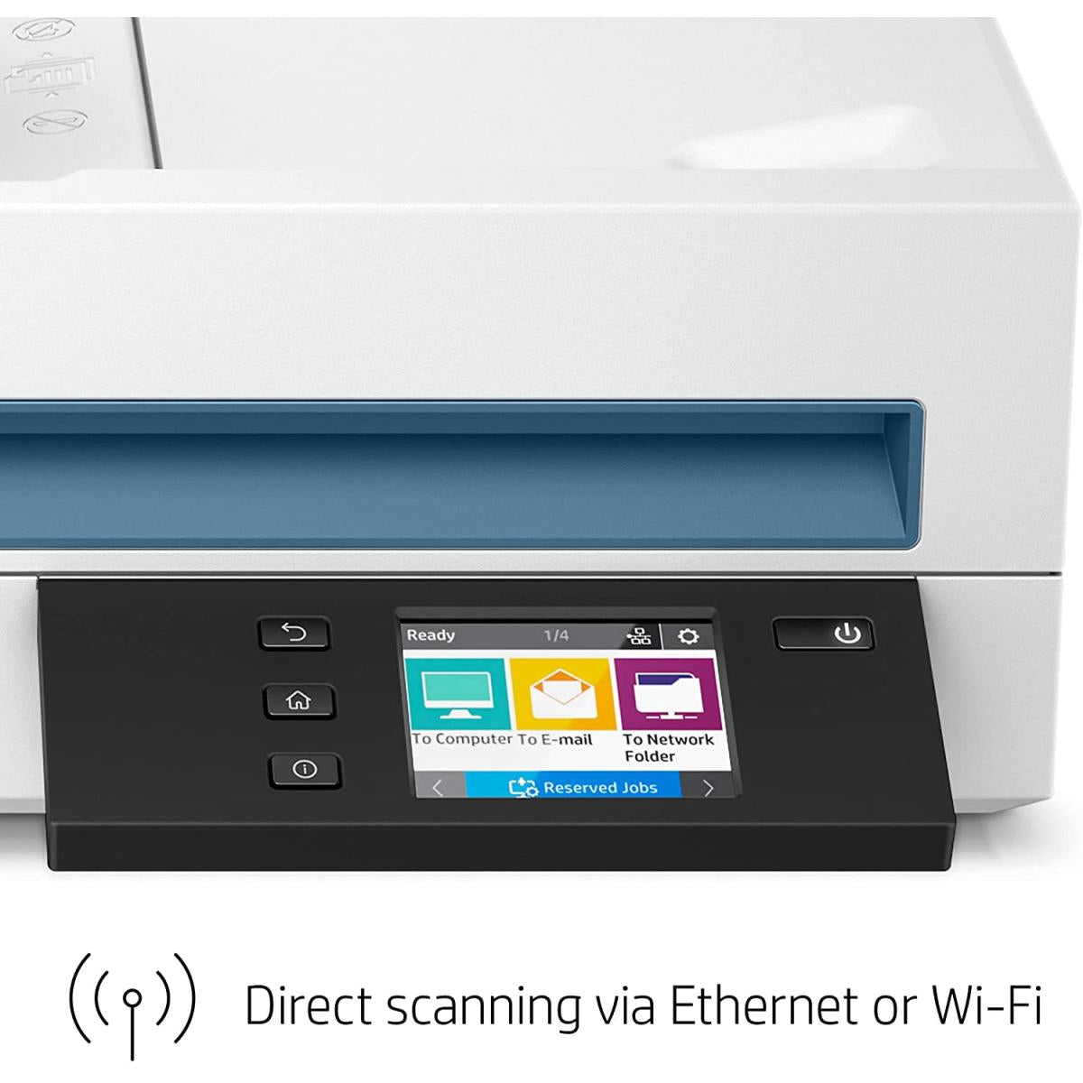 Hp Scanjet Pro N4600 Fnw1 Flatbed Scanner, Up To 1200 Dpi Scan Resolution, 100 Sheets Document Feeder Capacity, 6000 Pages Duty Cycle, Wi Fi / Usb / Ethernet Conneivity, White Hp Scanjet Pro N4600 Fnw1 Flatbed Scanner, Up To 1200 Dpi Scan Resolution, 100 Sheets Document Feeder Capacity, 6000 Pages Duty Cycle, Wi Fi / Usb / Ethernet Conneivity, White