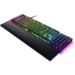 Razer BlackWidow V4 Mechanical 6 Dedicated Macro Keys Magnetic Wrist Rest Doubleshot ABS Keycaps Green Switches - Black