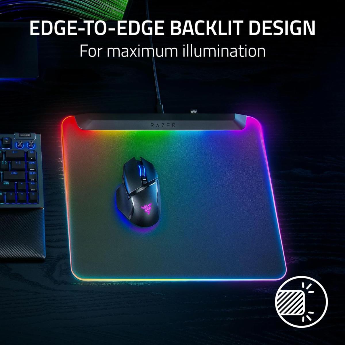 Razer Firefly V2 Pro Fully Illuminated Rgb Gaming Mouse Mat Backlit Design 15 Zone Chroma Lighting Usb 2.0 Port Detachable Usb Type C Cable Micro Textured Surface Anti Slip Base Razer Firefly V2 Pro Fully Illuminated Rgb Gaming Mouse Mat Backlit Design 15 Zone Chroma Lighting Usb 2.0 Port Detachable Usb Type C Cable Micro Textured Surface Anti Slip Base