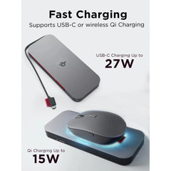 Lenovo Go Wireless Power Bank 10000mAh 30W with Qi 15W – Storm Grey