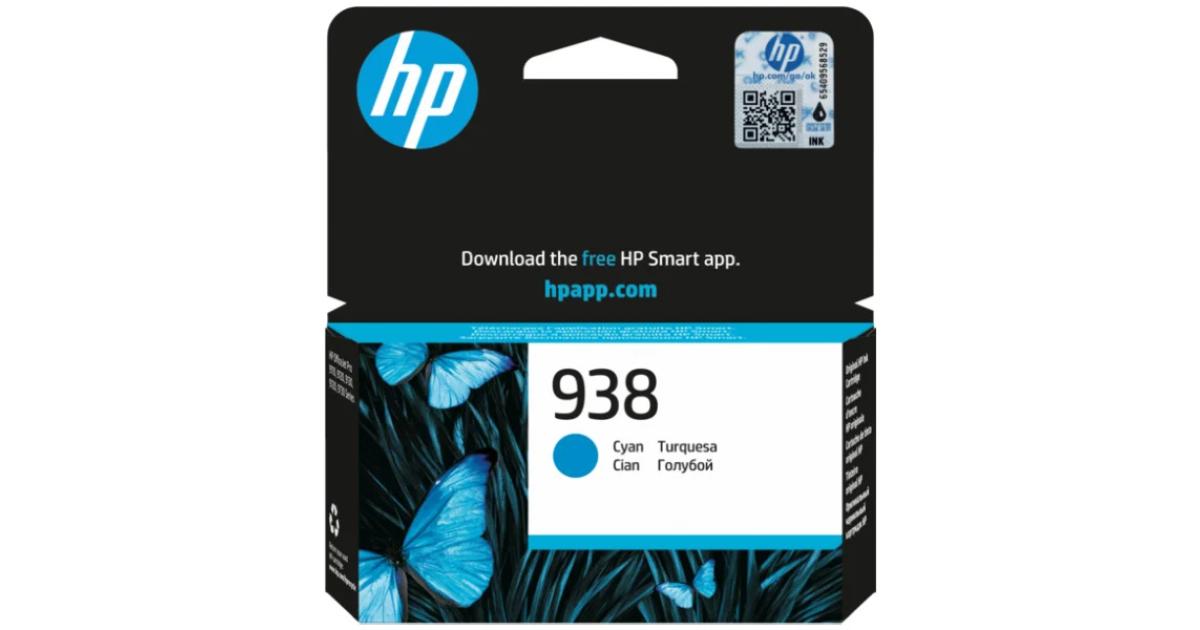 HP 4S6X5PE(938) High Yield Cyan Ink Cartridge (Original), toners and inks hp toners inks