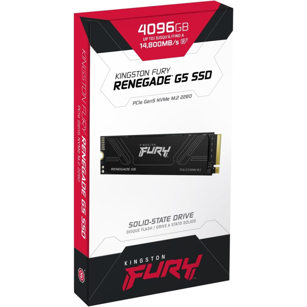 Kingston FURY Renegade G5 4TB PCIe 5.0 NVMe M.2 SSD up to 14,800MB/s