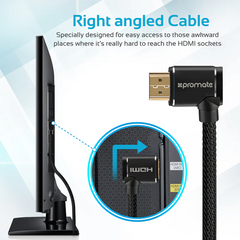 Promate PROLINK4K1-300 High Definition Right Angle 4K HDMI Audio Video Cable