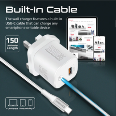 Promate PowerPort-PDQC3 USB-C Charger Premium 33W with 22.5W