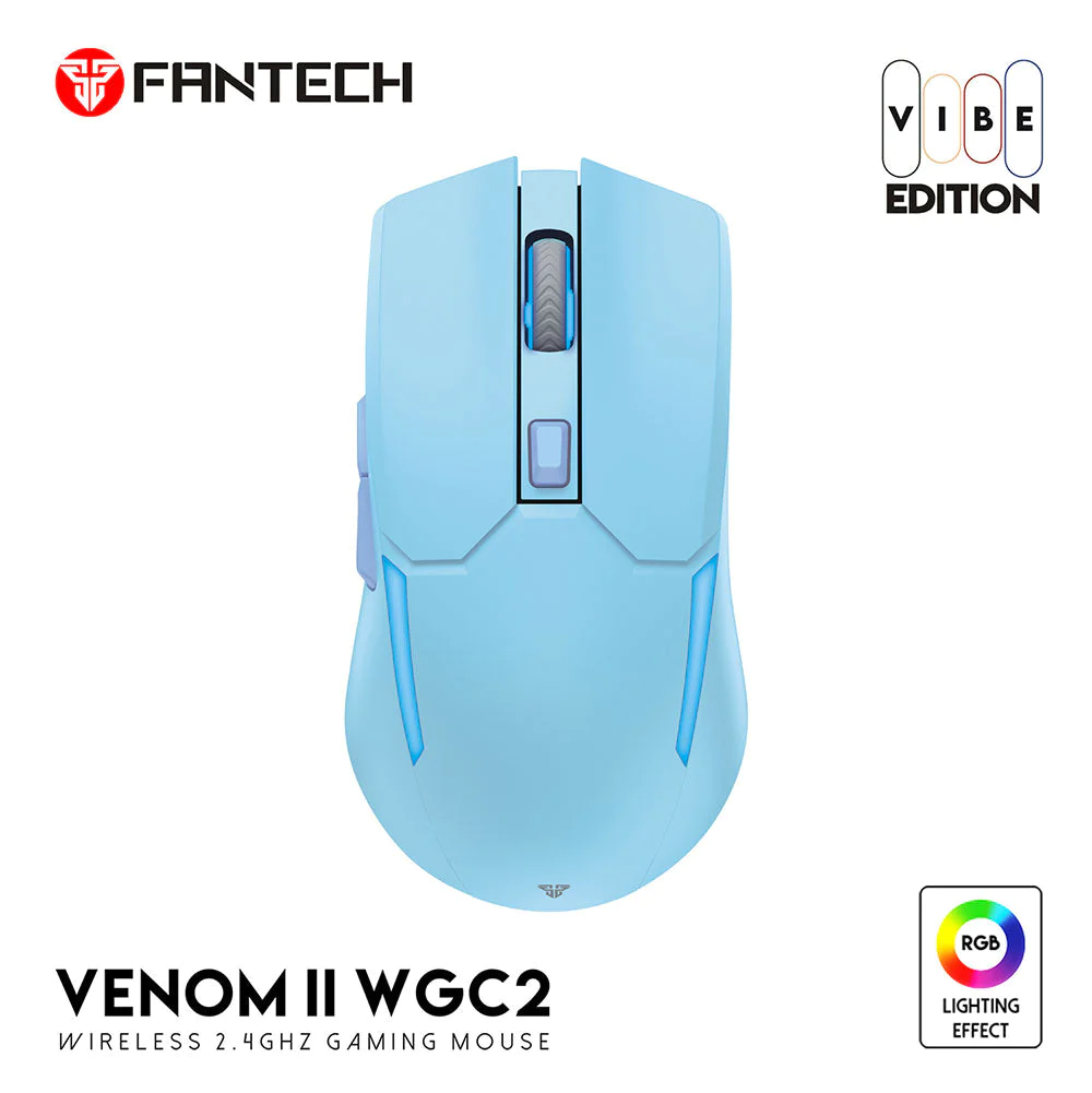 Fantech Venom II WGC2 Wireless 2.4Hz Gaming Mouse VIBE Edition - BLUE