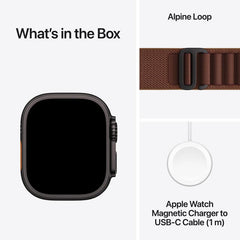 Apple Watch Ultra 4 GPS + Cellular 49Mm, Black Titanium Case, Burgundy Alpine Loop, M - MJC14AF/A