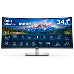 Dell UltraSharp 34 U3425WE Thunderbolt 4 Hub Monitor, 34" IPS Curved 1900R , 2K ,120Hz , Adjustable Stand, 100% Adobe RGB