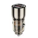 WiWU Wi-QC012 95W PD+QC Fast Zinc Alloy Car Charger Transparent - Black