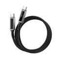 WiWU Wi-C079 1.2m 100W, Ultra-Durable Zinc Alloy Connectors, Warriors Link Series Nylon Braided, PD Fast Charging Cable - Black