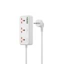 WiWU Wi-S005 Power Strip, 7 in One, 30W, 3 Sockets + 3 USB, 1 Type C - UK