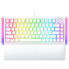 Razer BlackWidow V4 75% Mechanical Hot-swappable Compa & Durable Chroma MF Roller & Media Keys Wrist Rest Orange Tactile Switches - White