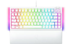 Razer BlackWidow V4 75% Mechanical Hot-swappable Compa & Durable Chroma MF Roller & Media Keys Wrist Rest Orange Tactile Switches - White