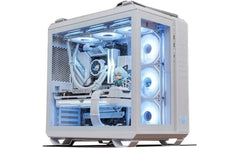 ASUS TUF GT502 Plus Dual Chamber Design Independent Cooling Zones for The CPU & GPU w/ Pre-installed 4 ARGB Fans - White