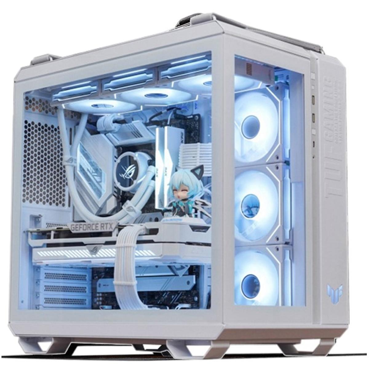 Asus Tuf Gt502 Mid Tower Dual Chamber Design Independent Cooling Zones For The Cpu & Gpu Tool Free Side Panels Usb 3.2 Gen 2 Type C White