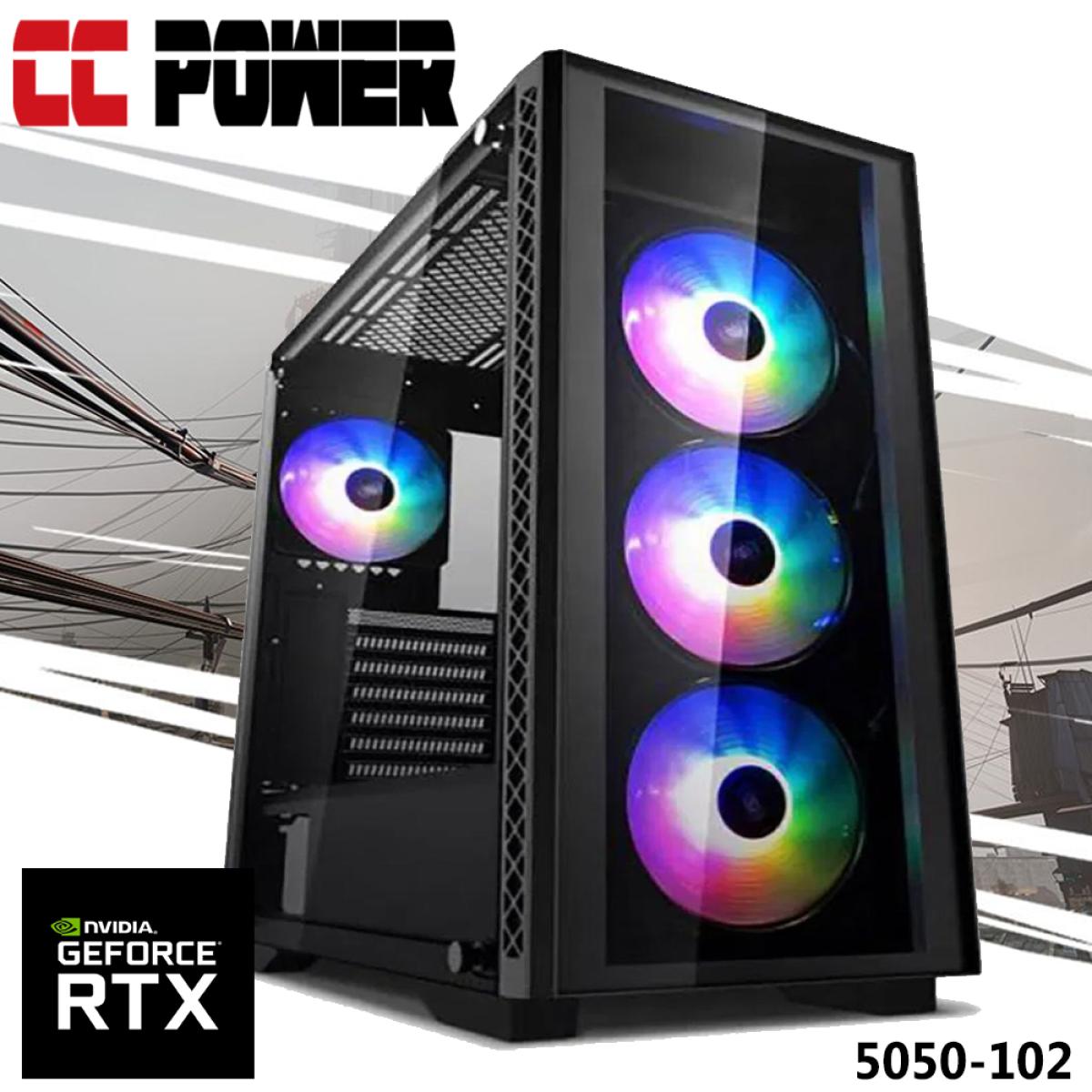 CC Power 5050-102 Gaming PC NEW 12Gen Intel Core i5 6-Cores w/ Nvidia RTX 5050 8GB DDR6 & Advanced Air Cooler