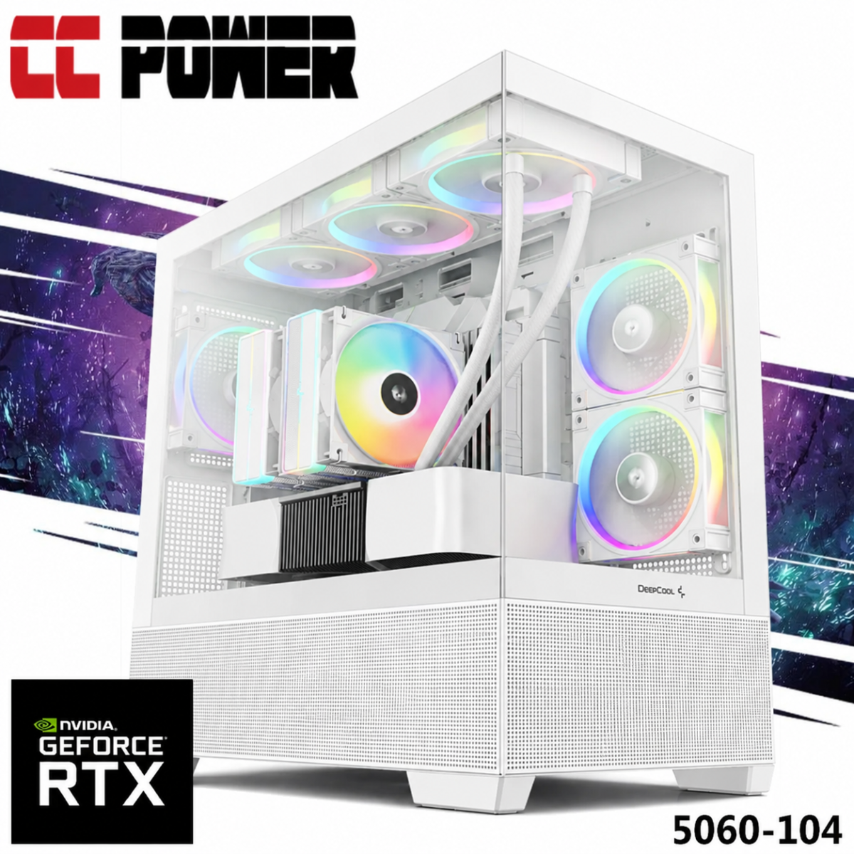 CC Power 5060-104 Gaming PC NEW 14Gen Intel Core i7 20-Cores w/ Nvidia RTX 5060 8GB DDR7 & Advanced Air Cooler