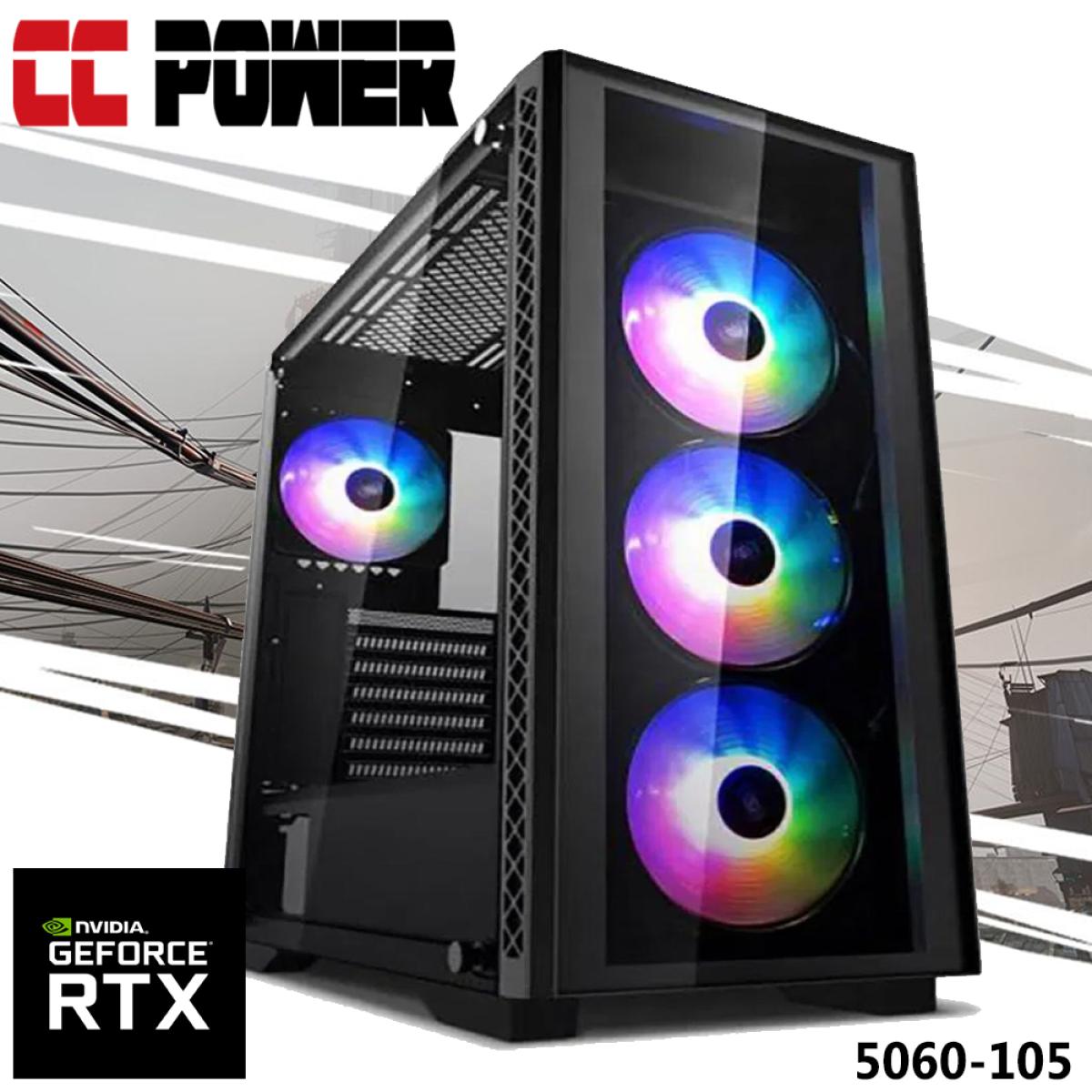 CC Power 5060-101 Gaming PC NEW 12Gen Intel Core i5 6-Cores w/ Nvidia RTX 5060 8GB DDR7 & Advanced Air Cooler