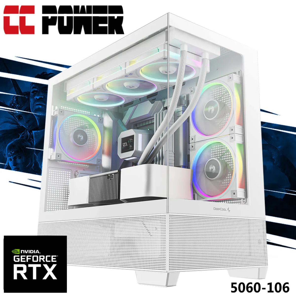 CC Power 5060-106 Gaming PC NEW 9Gen AMD Ryzen 5 9600X 6-Cores w/ Nvidia RTX 5060 8GB DDR7 & DDR5 Memory & Advanced Air Cooler
