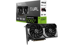 ASUS Dual GeForce RTX 5060 Ti 16GB GDDR7 OC Edition 128-Bit Memory, 2632 MHz Boost Clock, 28 Gbps Memory Speed, 4608 CUDA Cores
