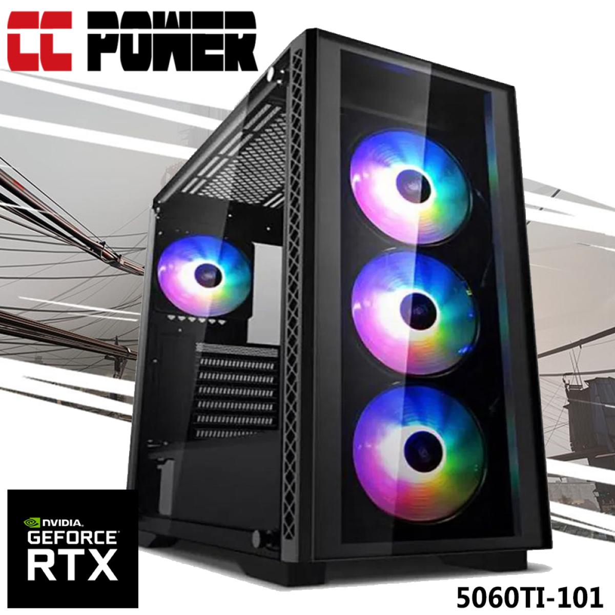 CC Power 5060TI-101 Gaming PC NEW 13Gen Intel Core i7 16-Cores w/ Nvidia RTX 5060TI 8GB DDR7 & Advanced Air Cooler