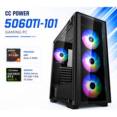 CC POWER 5060TI-101 Gaming PC – AMD Ryzen 5 5600X | GeForce RTX 5060 Ti 8GB | 16GB DDR4 | 500GB NVMe