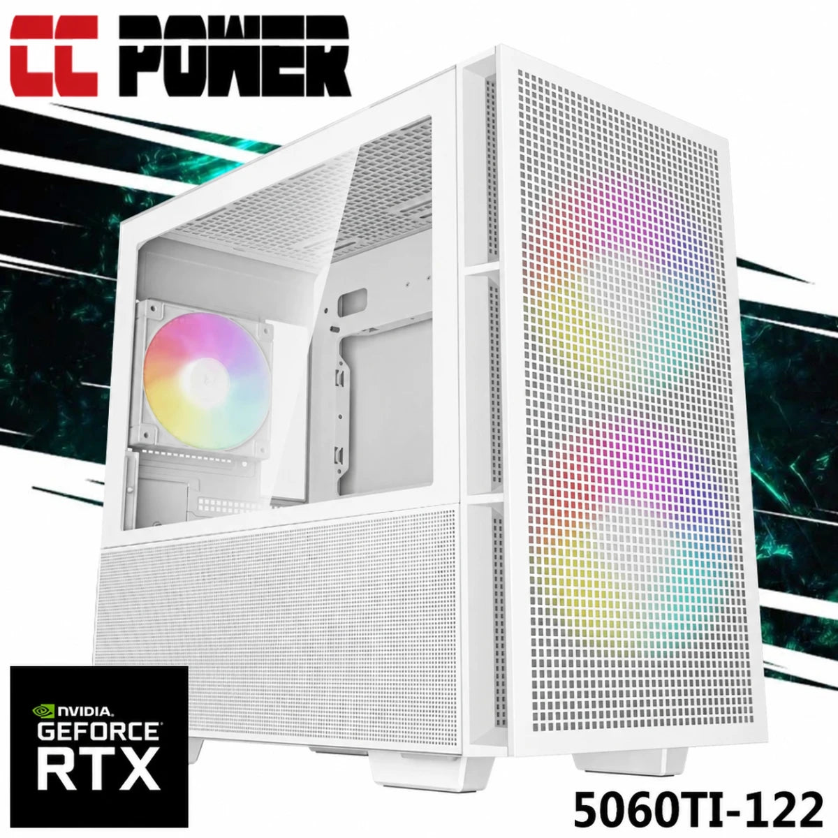 CC Power 5060TI-122 Gaming PC NEW 7Gen AMD Ryzen 9 7900X 12-Cores w/ Nvidia RTX 5060 TI 8GB GDDR7 & DDR5 Memory & Advanced Air Cooler