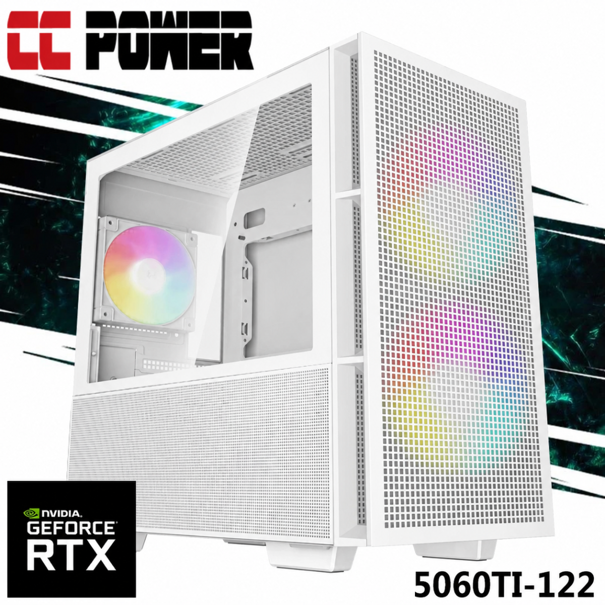 CC Power 5060TI-122 Gaming PC NEW 7Gen AMD Ryzen 9 7900X 12-Cores w/ Nvidia RTX 5060 TI 8GB GDDR7 & DDR5 Memory & Advanced Air Cooler