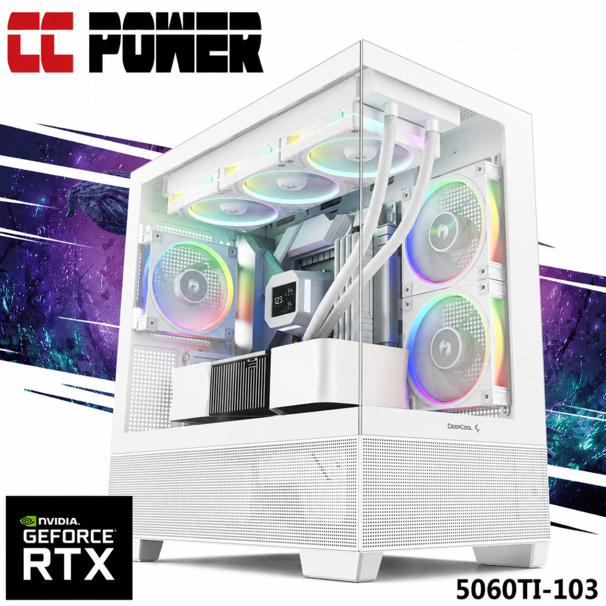 CC Power 5060TI-103 Gaming PC NEW 14Gen Intel Core i7 20-Cores w/ Nvidia RTX 5060 TI 8GB DDR7 & Advanced Air Cooler