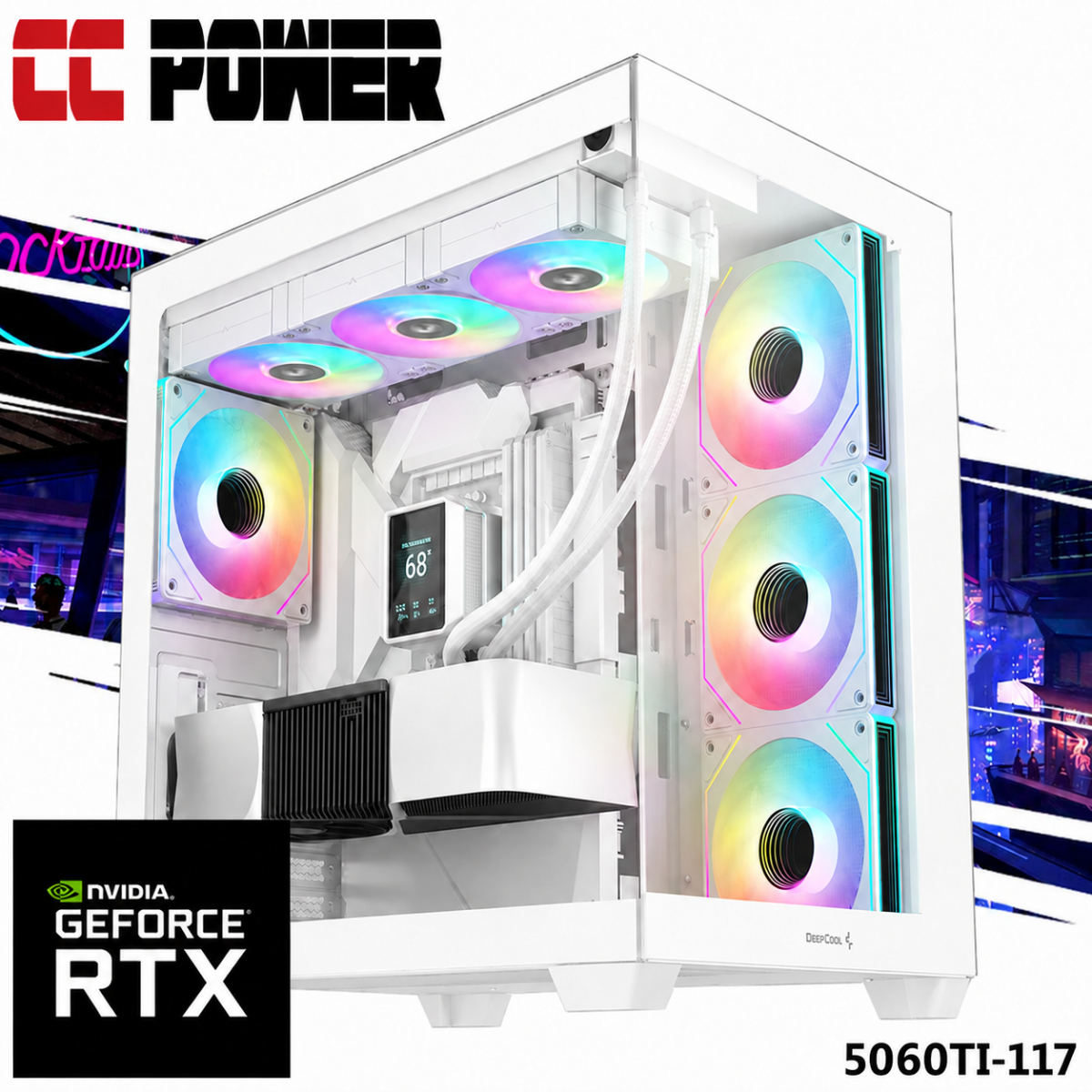 CC Power 5060TI-117 Gaming PC NEW 14Gen Intel I7 20-Cores w/ Nvidia RTX 5060 TI 16GB DDR7 w/ Advanced Air Cooler