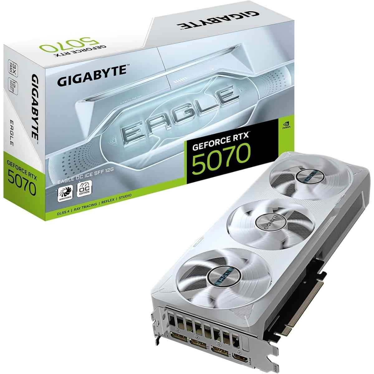 GIGABYTE GeForce RTX 5070 EAGLE OC ICE SFF 12GB GDDR7- Graphics Card | GV-N5070EAGLEOC ICE-12GD |
