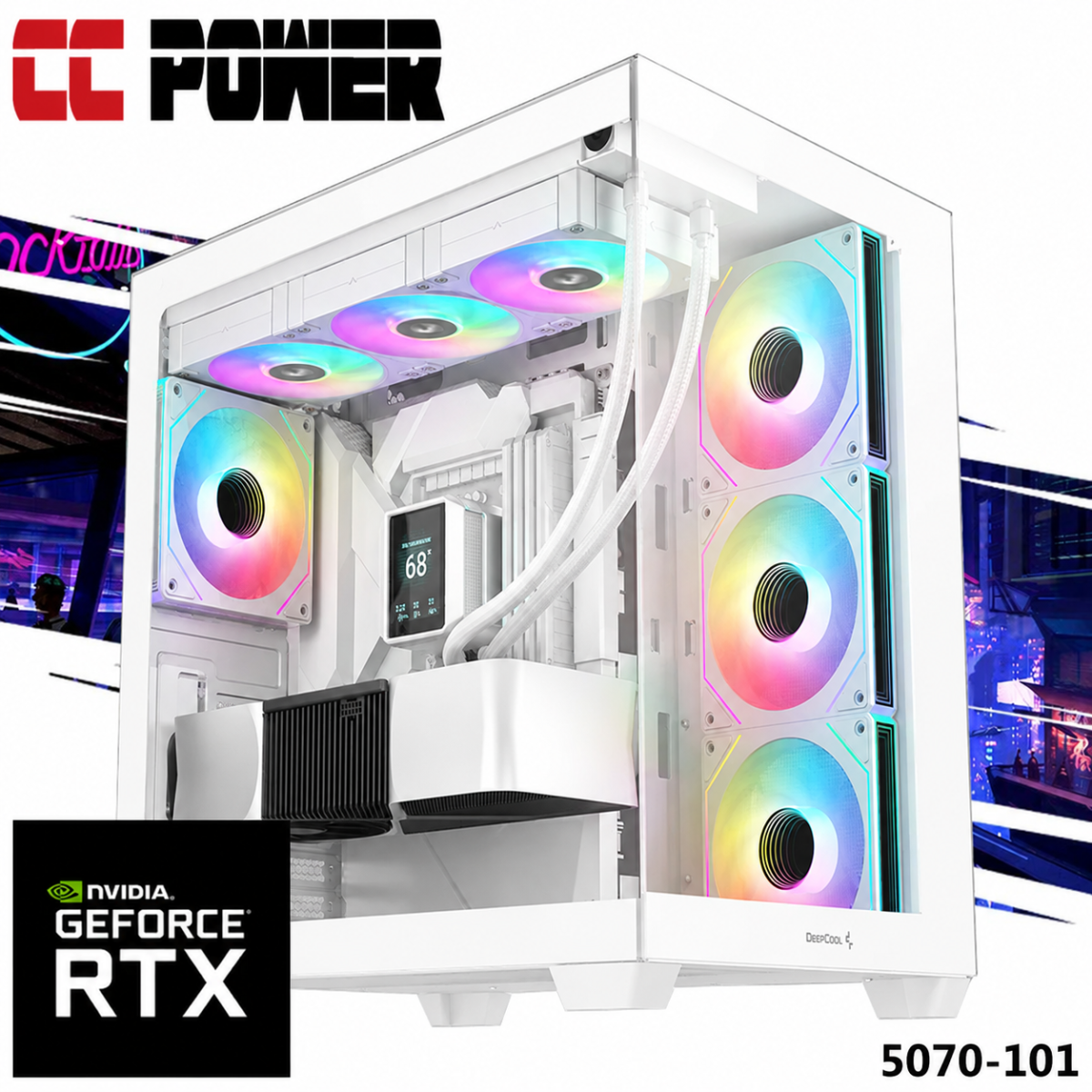 CC Power 5070-101 Gaming PC NEW 14Gen Intel I7 20-Cores w/ Nvidia RTX 5070 12GB DDR7 w/ Advanced Air Cooler