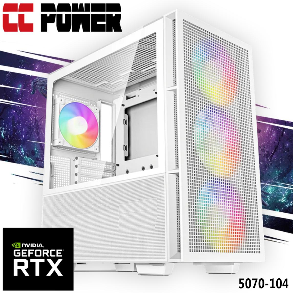 CC Power 5070-104 Gaming PC NEW Intel Core Ultra 7 K-Series 20-Cores w/ Nvidia RTX 5070 12GB DDR7 & Liquid Cooler