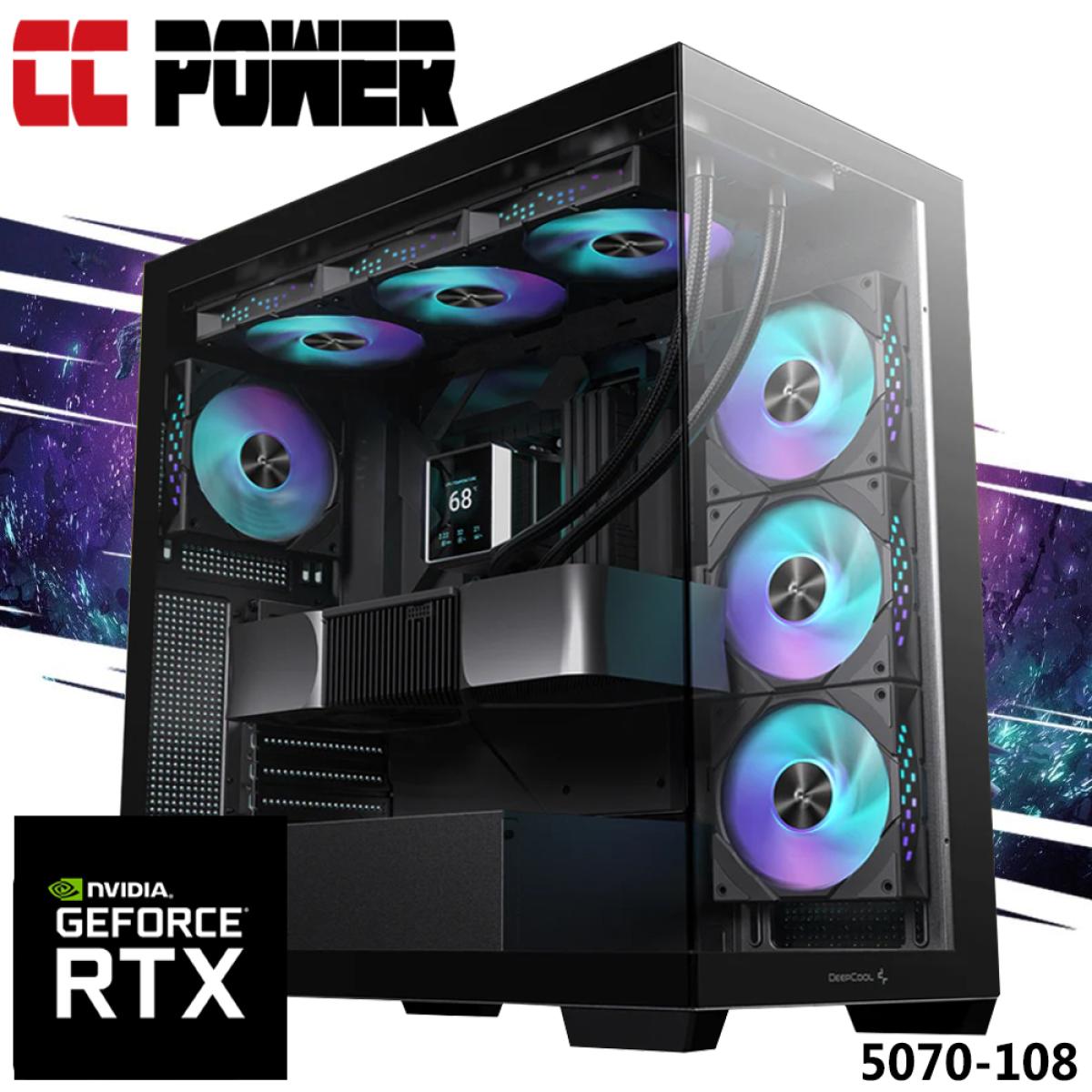 Cc Power 5070 108 Gaming Pc New 9gen Amd Ryzen 9 9950x 16 Cores W/ Nvidia Rtx 5070 12gb Ddr7 W/ Ddr5 Memory & Liquid Cooler - CompuMe