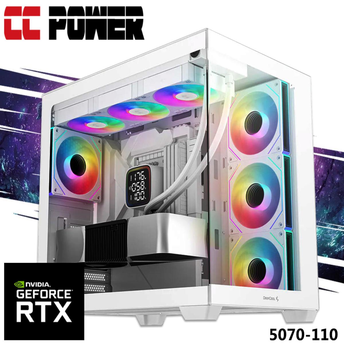 CC Power 5070-110 Gaming PC 14Gen Intel Core i7 K-Series 20-Cores w/ Nvidia RTX 5070 12GB DDR7 & Liquid Cooler