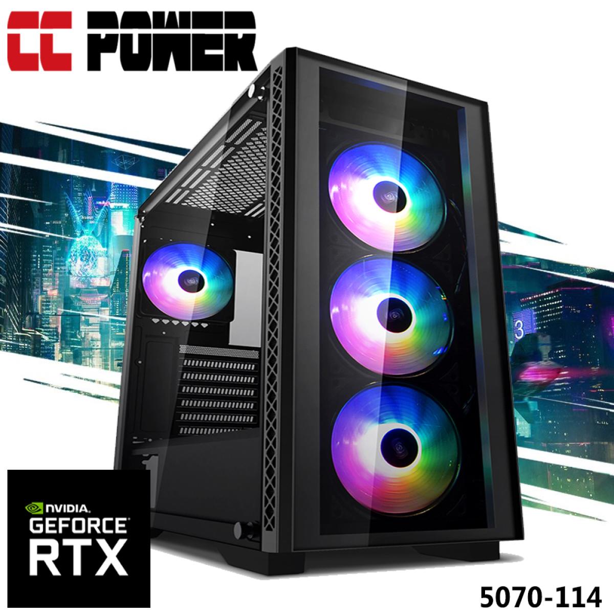 Cc Power 5070 114 Gaming Pc 5gen Amd Ryzen 7 8 Cores W/ Nvidia Rtx 5070 12gb Ddr7 & Advance Air Cooler
