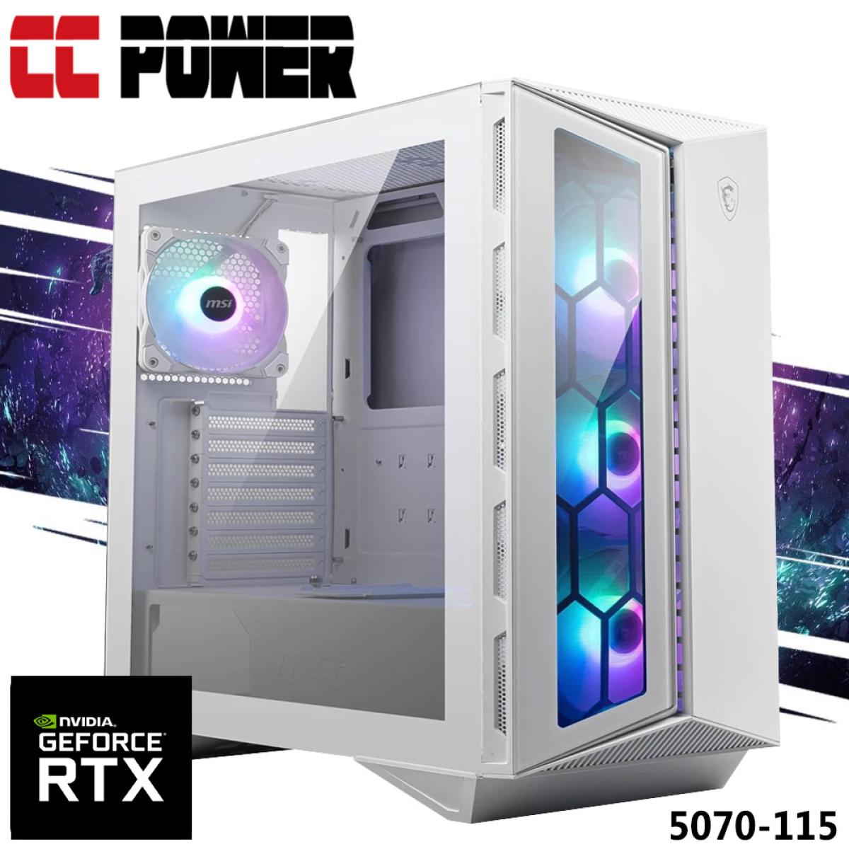 Cc Power 5070 115 Gaming Pc New 8gen Amd Ryzen 5 9600x 6 Cores W/ Nvidia Rtx 5070 12gb Ddr7 & Advanced Air Cooler