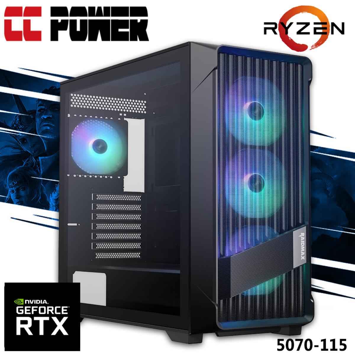 Cc Power 5070 115 Gaming Pc New 9gen Amd Ryzen 9 9900x 12 Cores W/ Nvidia Rtx 5070 12gb Ddr7 W/ Ddr5 Memory & Advanced Air Cooler