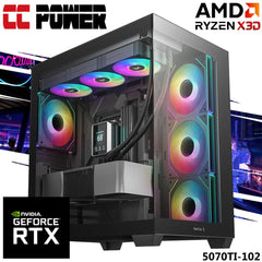Cc Power 5070ti 102 Gaming Pc 7gen Amd Ryzen 7 7800x3d 8 Cores W/ Nvidia Rtx 5070 Ti 16gb Ddr7 & Advanced Air Cooler