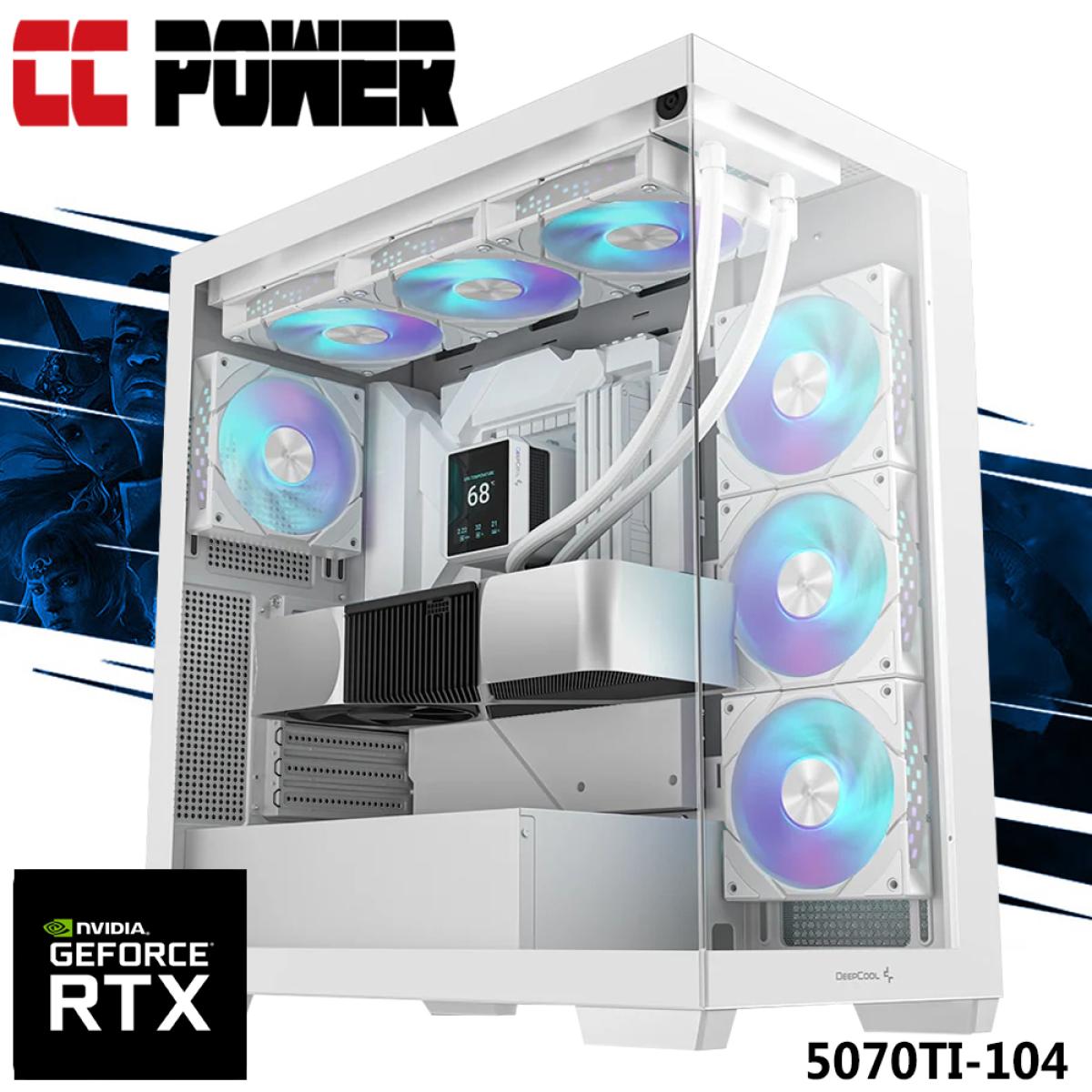 CC Power 5070TI-104 Gaming PC NEW 9Gen AMD Ryzen 7 9800X3D 8-Cores w/ NEW Nvidia RTX 5070 TI 16GB & Liquid Cooler