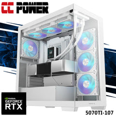 CC Power 5070TI-107 Gaming PC NEW 9Gen AMD Ryzen 9 9900X 12-Cores w/ Nvidia RTX 5070 TI 16GB DDR7 w/ DDR5 Memory & Liquid Cooler
