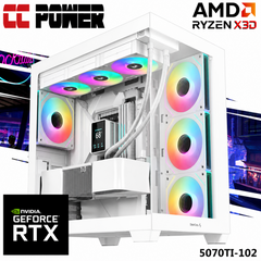 CC Power 5070TI-102 Gaming PC 7Gen AMD Ryzen 7 7800X3D 8-Cores w/ Nvidia RTX 5070 TI 16GB DDR7 & Advanced AIR Cooler