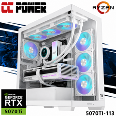CC Power 5070TI-113 Gaming PC NEW 9Gen AMD Ryzen 9 9950X 16-Cores w/ Nvidia RTX 5070 TI 16GB DDR7 w/ DDR5 Memory & Liquid Cooler