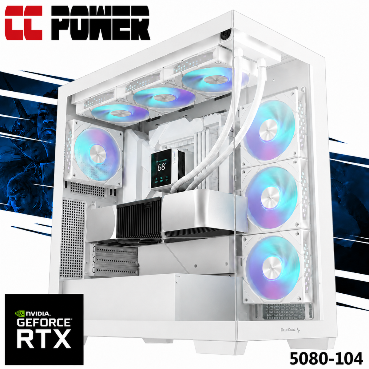 CC Power 5080-104 Gaming PC 14Gen Intel Core i7 K-Series 20-Cores w/ Nvidia RTX 5080 16GB DDR7 & Liquid Cooler
