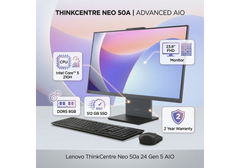 Lenovo ThinkCentre Neo 50a 24 Gen 5 AIO/All-in-One, Intel Core™ 5 210H, 8GB DDR5, 512 GB SSD, 23.8" FHD Monitor, Luna Grey - 2 Year Warranty