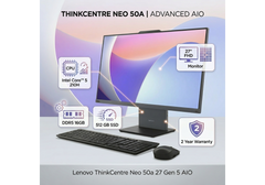 Lenovo ThinkCentre Neo 50a 27 Gen 5 AIO/All-in-One, Intel Core™ 5 210H, 16 GB DDR5, 512 GB SSD, 27" FHD Monitor, Luna Grey - 2 Year Warranty