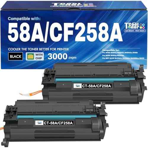 CF258A 58A Toner Cartridge Black M404n Compatible for HP 58A CF258A 58X CF258X Toner for HP LaserJet Pro M404n M404dn M404dw M404 MFP M428fdw M428fdn M428dw Printer Ink High Yield 2 Pack with Chip