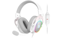 Redragon H510 Zeus X Rgb 7.1 Surround Sound 53mm Drivers Memory Foam Ear Pads W/durable Fabric Cover White